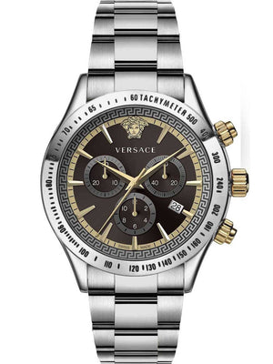 Buy Shop Versace Classic Chronograph Quartz Black Dial Silver Steel Strap Watch For Men - VEV700419 USA Online