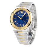 Versace Greca Quartz Blue Dial Silver Steel Strap Watch for Women - VEVH01120