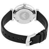 Buy Shop Emporio Armani Gianni T Bar Mother of Pearl Dial Black Leather Strap Watch For Women - AR90002 USA Online
