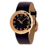 Buy Shop Marc Jacobs Amy Black Dial Black Leather Strap Watch for Women - MBM1225 USA Online