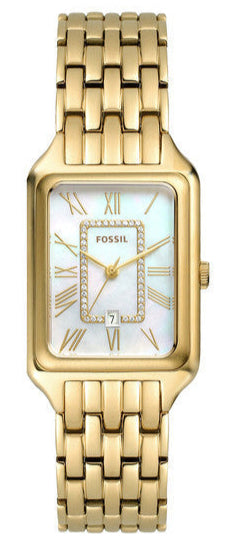 Fossil Raquel Three Hand Mother of Pearl Dial Gold Steel Strap Watch For Women - ES5304