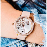 Buy Shop Swarovski Crystal Frost White Dial Pink Leather Strap Watch for Women - 5519223 USA Online