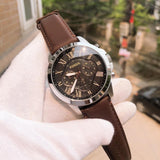 Buy Shop Fossil Grant Chronograph Black Dial Brown Leather Strap Watch for Men - FS4813 USA Online