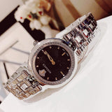 Buy Shop Versace Crystal Gleam Guilloche Black Dial Silver Steel Strap Watch for Women - VAN030016 USA Online