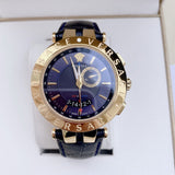 Buy Shop Versace Race GMT Blue Dial Blue Leather Strap Watch For Men - 29G70D282 USA Online