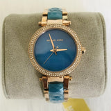 Buy Shop Michael Kors Parker Blue Mother of Pearl Dial Two Tone Steel Strap Watch for Women - MK6491 USA Online