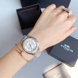 Buy Shop Coach Mini Boyfriend Diamonds Silver Dial Silver Steel Strap Watch for Women - 14501699 USA Online
