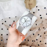 Buy Shop Calvin Klein Minimal White Dial Silver Mesh Bracelet Watch for Women - K3M5215X USA Online