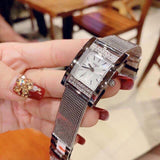 Buy Shop Guess Nouveau Diamonds Silver Dial Silver Mesh Bracelet Watch for Women - W0127L1 USA Online