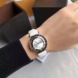 Buy Shop Michael Kors Averi Silver Dial White Leather Strap Watch for Women - MK2524 USA Online