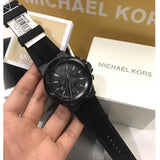 Michael Kors Dylan Black Dial Black Rubber Strap Watch for Men - MK8152