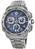 Buy Shop Versace Dylos Chronograph Blue Dial Silver Steel Strap Watch for Men - VQC090016 USA Online
