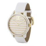 Buy Shop Marc Jacobs Lidia Stripe White Dial White Leather Strap Watch for Women - MBM1164 USA Online