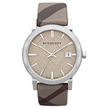 Buy Shop Burberry The City Nova Beige Dial Grey Leather Strap Watch for Women - BU9023 USA Online
