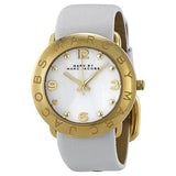 Buy Shop Marc Jacobs Amy White Dial White Leather Strap Watch for Women - MBM1150 USA Online