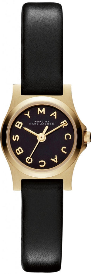 Buy Shop Marc Jacobs Henry Dinky Black Dial Black Leather Strap Watch for Women - MBM1240 USA Online