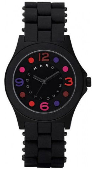Buy Shop Marc Jacobs Pelly Black Dial Black Silicone Strap Watch for Women - MBM2543 USA Online
