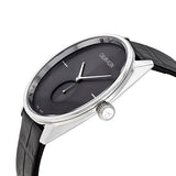 Calvin Klein Accent Black Dial Black Leather Strap Watch for Men - K2Y211C3