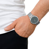 Buy Shop Calvin Klein Minimal Grey Dial Silver Mesh Bracelet Watch for Men - K3M21124 USA Online
