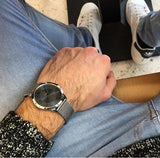 Buy Shop Calvin Klein Minimal Grey Dial Silver Mesh Bracelet Watch for Men - K3M21124 USA Online