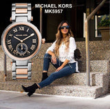Buy Shop Michael Kors Skylar Black Dial Two Tone Steel Strap Watch for Women - MK5957 USA Online
