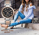 Buy Shop Michael Kors Skylar Black Dial Two Tone Steel Strap Watch for Women - MK5957 USA Online