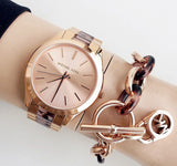 Buy Shop Michael Kors Runway Rose Gold Dial Two Tone Steel Strap Watch for Women - MK4301 USA Online