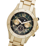 Buy Shop Marc Jacobs Rock Chronograph Black Dial Gold Steel Strap Watch for Women - MBM3253 USA Online
