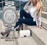 Buy Shop Michael Kors Runway Chronograph Quartz Silver Dial Silver Steel Strap Watch For Women - MK5574 USA Online