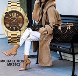 Buy Shop Michael Kors Bradshaw Brown Dial Gold Steel Strap Watch for Women - MK5502 USA Online