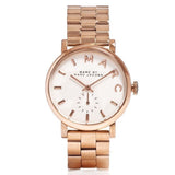 Buy Shop Marc Jacobs Baker White Dial Rose Gold Steel Strap Watch for Women - MBM3244 USA Online