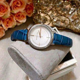 Buy Shop Michael Kors Cinthia Mother of Pearl Dial Blue Leather Strap Watch for Women - MK2661 USA Online