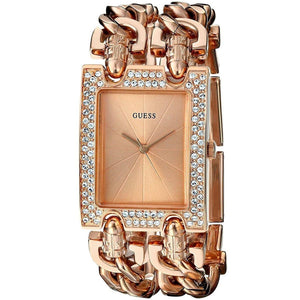 Buy Shop Guess Mod Heavy Metal Diamonds Rose Gold Dial Rose Gold Steel Strap Watch for Women - W0072L3 USA Online