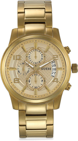 Buy Shop Guess Analog Chronograph Gold Dial Gold Steel Strap Watch for Men - W0075G5 USA Online