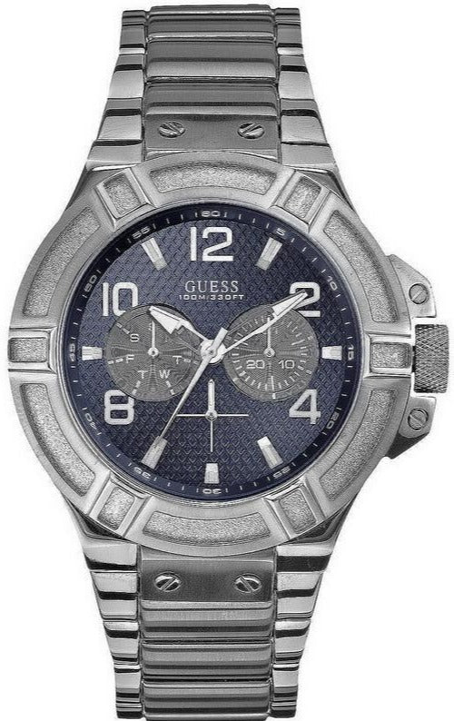 Buy Shop Guess Rigor Multifunction Black Dial Black Steel Strap Watch For Men - W0218G1 USA Online