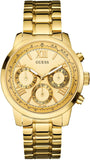 Guess Sunrise Chronograph Gold Dial Gold Steel Strap Watch For Women - W0330L1