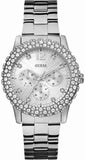 Buy Shop Guess Dazzler Diamonds Silver Dial Silver Steel Strap Watch for Women - W0335L1 USA Online