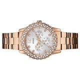 Buy Shop Guess Dazzler Diamonds Silver Dial Rose Gold Steel Strap Watch for Women - W0335L3 USA Online