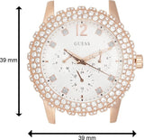 Buy Shop Guess Dazzler Diamonds Silver Dial Rose Gold Steel Strap Watch for Women - W0335L3 USA Online