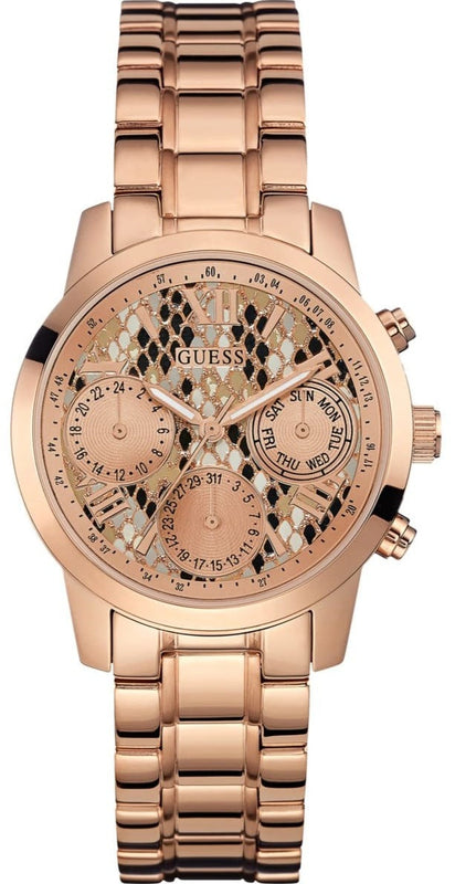 Buy Shop Guess Mini Sunrise Quartz Rose Gold Dial Rose Gold Steel Strap Watch For Women - W0448L9 USA Online