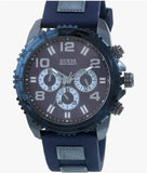 Buy Shop Guess Velocity Chronograph Blue Dial Blue Rubber Steel Strap Watch for Men - W0599G4 USA Online