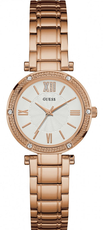 Buy Shop Guess Park Ave White Dial Rose Gold Steel Strap Watch for Women - W0767L3 USA Online
