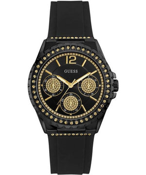 Buy Shop Guess Starlight Black Dial Black Rubber Strap Watch for Women - W0846L1 USA Online
