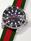 Buy Shop Gucci Dive Automatic Black Dial Two Tone Rubber Strap Watch for Men - YA136349 USA Online