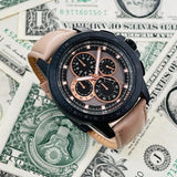 Buy Shop Michael Kors Ryker Chronograph Black Dial Beige Leather Strap Watch For Men - MK8520 USA Online