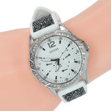 Buy Shop Guess Swirl Quartz Silver Dial White Silicone Strap Watch for Women - W1096L1 USA Online