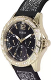 Buy Shop Guess Swirl Quartz Black Dial Black Silicone Strap Watch for Women - W1096L3 USA Online