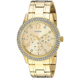 Buy Shop Guess Bedazzle Diamonds Gold Dial Gold Steel Strap Watch For Women - W1097L2 USA Online