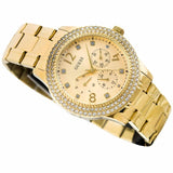 Buy Shop Guess Bedazzle Diamonds Gold Dial Gold Steel Strap Watch For Women - W1097L2 USA Online