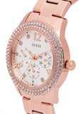 Buy Shop Guess Bedazzle Diamonds Silver Dial Rose Gold Steel Strap Watch For Women - W1097L3 USA Online